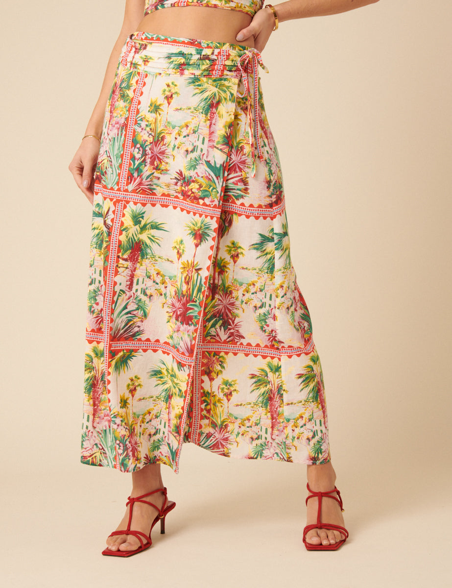 Secondary image ofWhite Printed Wrap Midi Skirt